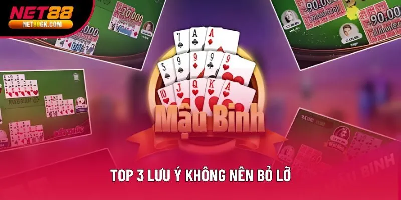 Top 3 lưu ý không nên bỏ lỡ Top 3 lưu ý không nên bỏ lỡ